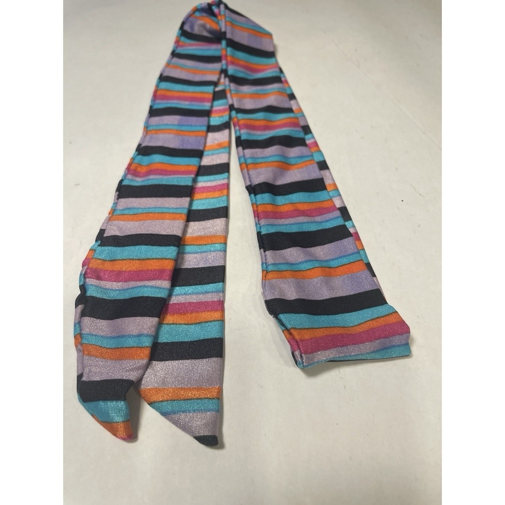VTG 70s Scarf Thin Colorful Stripe Purse Wrap Accessory 50" Long